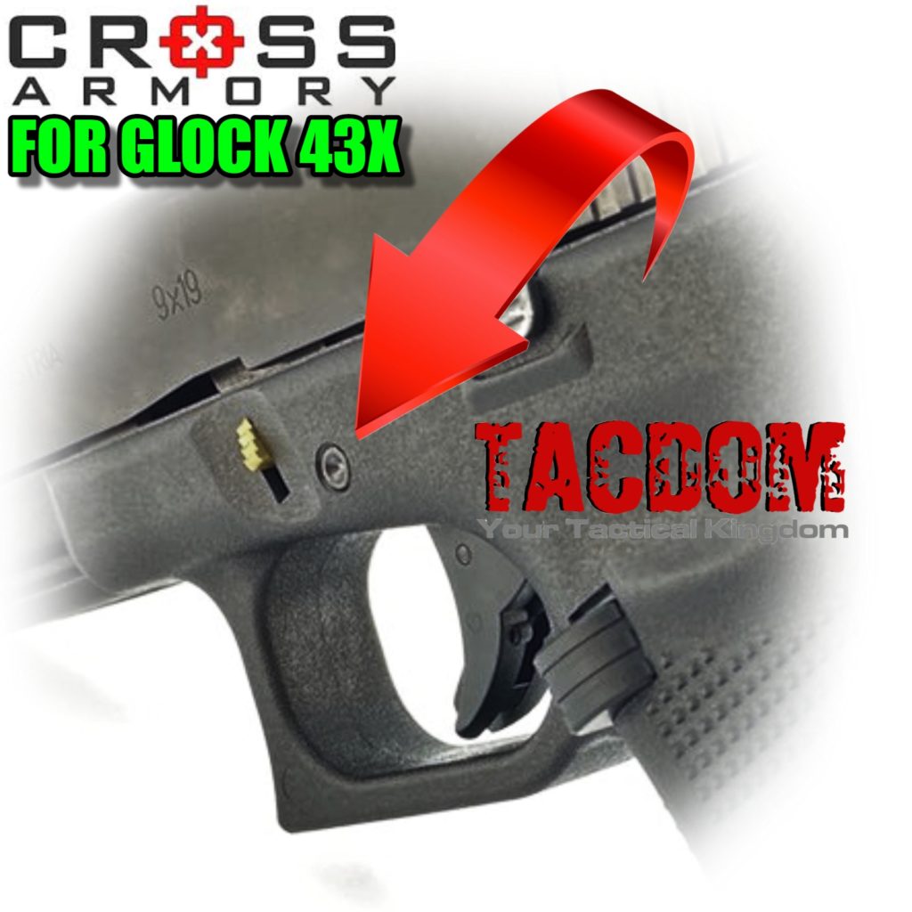 thumbnail image 2 of Cross Armory Purple Dimple Pins & Extended Mag Catch For Glock 43X – Slide Lock Kit, 9mm 2 of 2