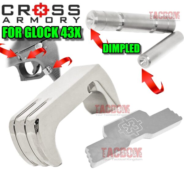 thumbnail image 2 of Stainless Steel Pin Set + Extended Slide Lock For Glock Gen 4 – All Models 2 of 5