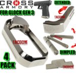 Cross Armory SILVER UPGRADE Performance Kit for GLOCK Gen 1 2 3 MAGWELL + Extended Slide Lock + Magazine Catch + 3 DIMPLE Pins