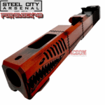 STEEL CITY ARSENAL [ P40 Warhawk ] Slide for Glock 48 "EXCLUSIVE" Battleworn RED slide RMSc Cut Poly 80 - Image 2