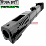 STEEL CITY ARSENAL [ P40 Warhawk ] Slide for Glock 48 "EXCLUSIVE" Battleworn GREY slide RMSc Cut Poly 80 - Image 2