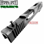 STEEL CITY ARSENAL [ P40 Warhawk ] Slide for Glock 48 "EXCLUSIVE" Battleworn GREY slide RMSc Cut Poly 80 - Image 4