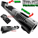 STEEL CITY ARSENAL [ P40 Warhawk ] Slide for Glock 48 "EXCLUSIVE" Battleworn GREY slide RMSc Cut Poly 80