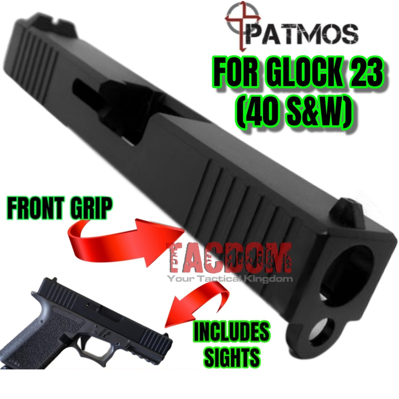 DOVE Mounting Solutions for Glock RMSc Slide Sight Adapter with Front