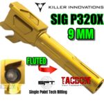 Killer Innovations Velocity Fluted Match Grade barrel For Sig P320X Carry 3.9" model GOLD TIN