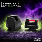 STEEL CITY ARSENAL BLACKOUT FIBER OPTIC MID HEIGHT SIGHTS FOR SIG P320 P365 320 365 - Image 2