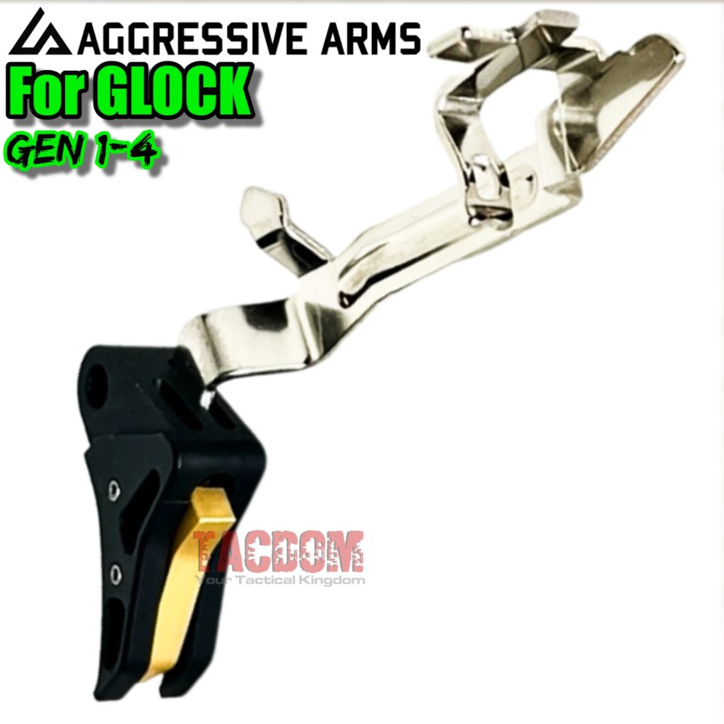 AGGRESSIVE ARMS Black / GOLD COMBO Trigger with LOWER PARTS KIT With