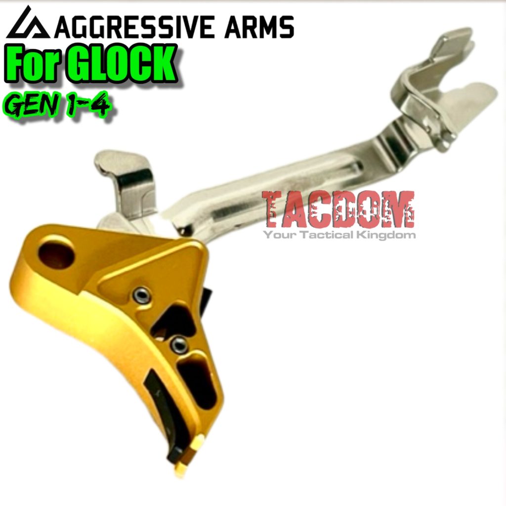 AGGRESSIVE ARMS TRIGGER Gold /Black COMBO with LOWER PARTS KIT With