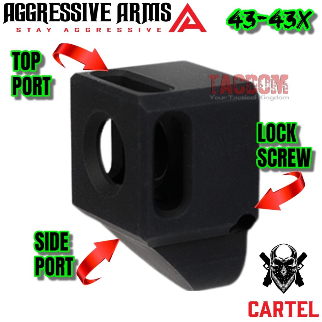 AGGRESSIVE ARMS Cartel SERIES PORTED Recoil REDUCTION COMPENSATOR for