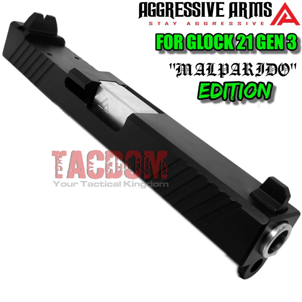 AGGRESSIVE ARMS MALPARIDIO Edition RMR CUT Stainless Steel Black Slide