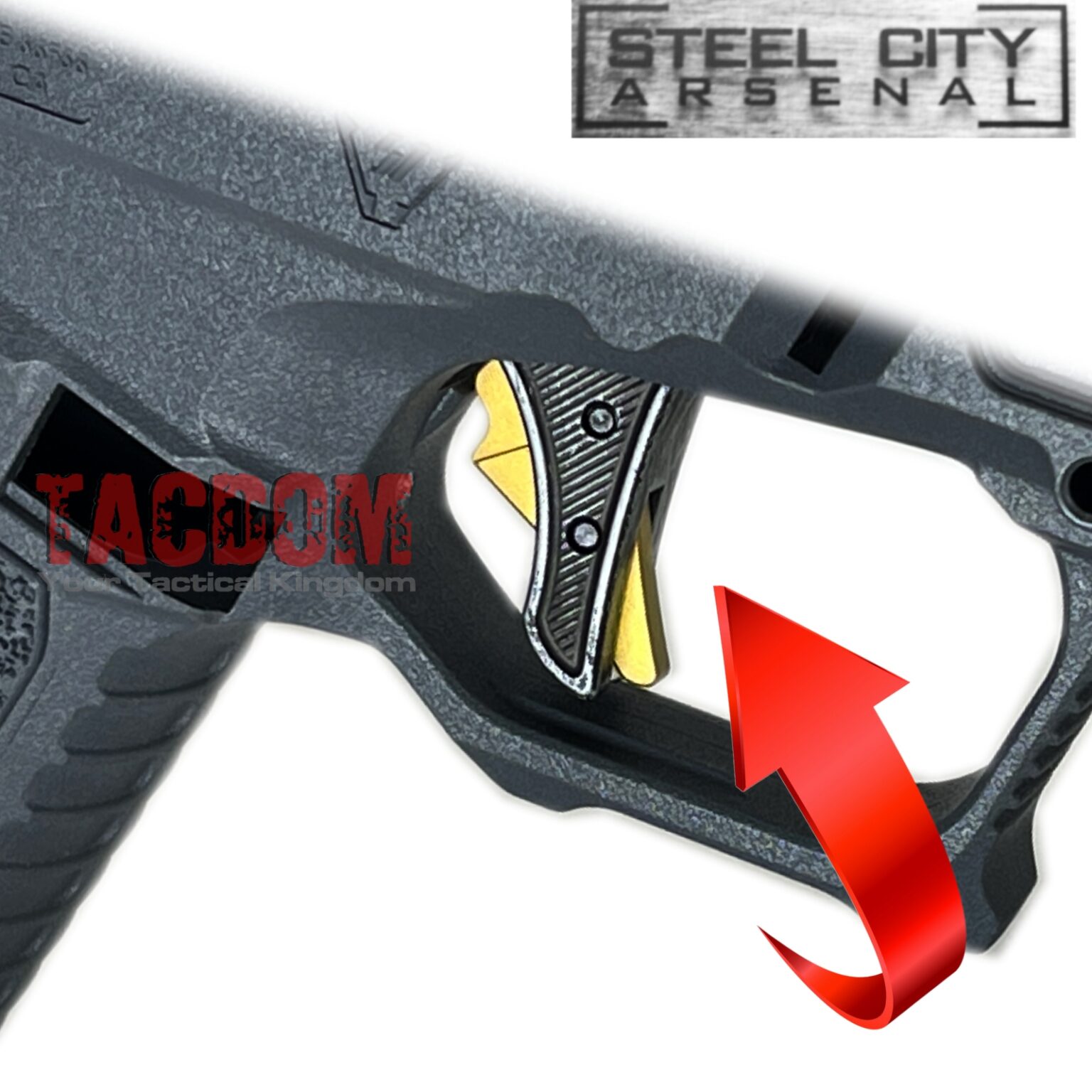 Steel City Arsenal LIMITED BattleWorn GREY Trigger with GOLD SAFETY