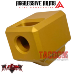 AGGRESSIVE ARMS FLATLINER SERIES PORTED Recoil REDUCTION COMPENSATOR for GEN 3 GLOCK 17 19 34  GOLD - 1/2x28 TPI Thread - Image 5