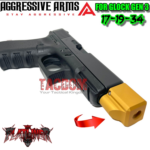 AGGRESSIVE ARMS FLATLINER SERIES PORTED Recoil REDUCTION COMPENSATOR for GEN 3 GLOCK 17 19 34  GOLD - 1/2x28 TPI Thread - Image 3