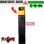 AGGRESSIVE ARMS FLATLINER SERIES PORTED Recoil REDUCTION COMPENSATOR for GEN 3 GLOCK 17 19 34  GOLD - 1/2x28 TPI Thread - Image 2