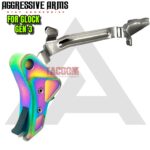 AGGRESSIVE ARMS for GLOCK TRIGGER CHAMELEON SATIN RAINBOW PVD - With POLISHED Bar - GEN 1-4 - 17 19 22 23 26 27 34 - Image 3