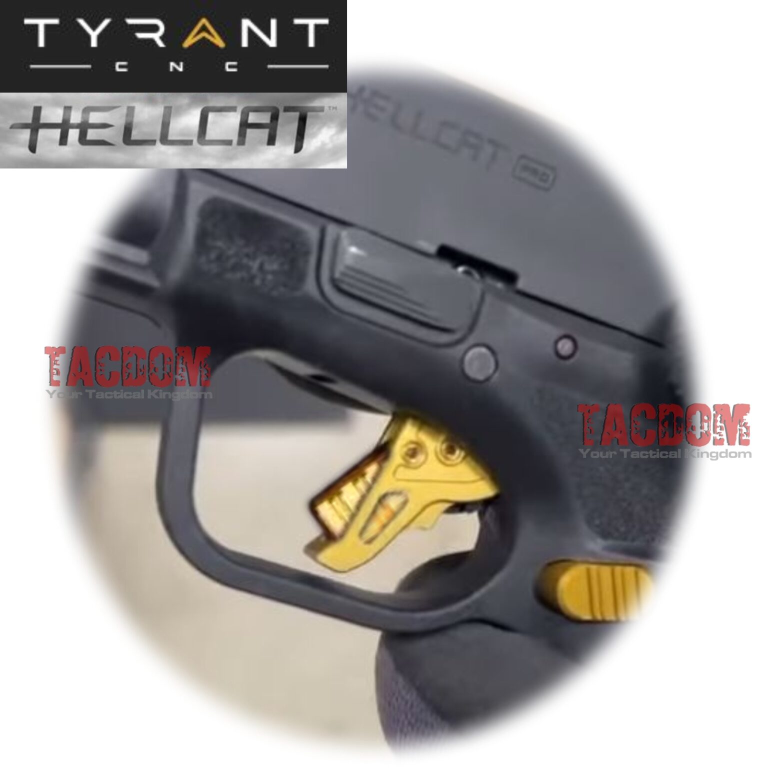 thumbnail image 2 of Tyrant CNC I.T.T.S. Trigger Shoe Upgrade For Springfield Hellcat & Hellcat Pro – Black/Gold, Aluminum 2 of 6