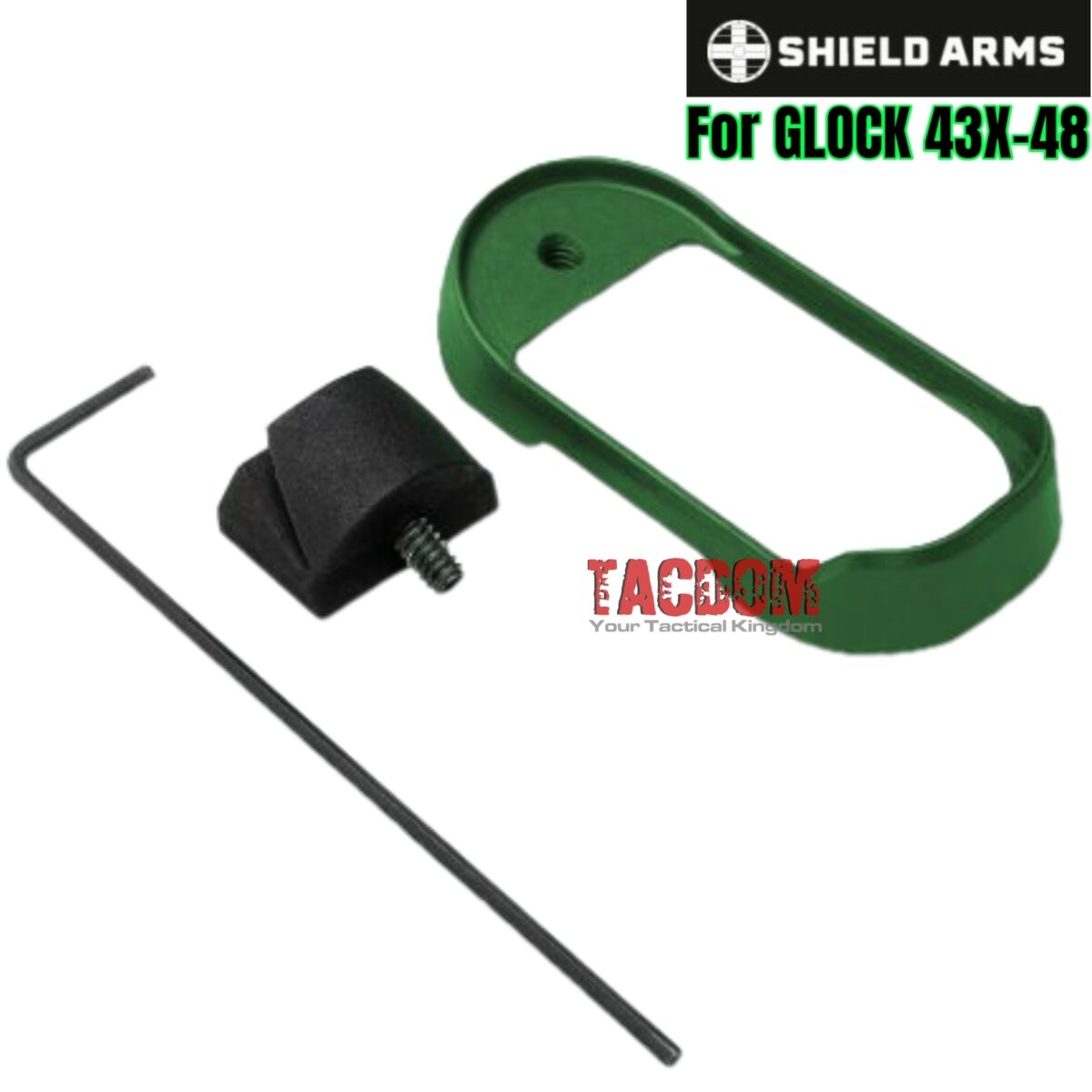 SHIELD ARMS Billet Aluminum GREEN Magwell for Glock 43X & 48 - Made for the S15 magazines - Image 3