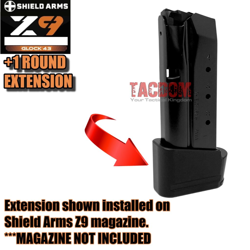 SHIELD ARMS Z9 +1 MAGAZINE EXTENSION for 9 round Z9 Steel Magazine fits