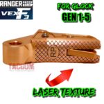 RANGER PROOF / JOHNNY GLOCK COLLABORATION VEX F3 ADJUSTABLE COPPER TRIGGER for GLOCK GEN 1 2 3 4 5 - 17 19 19X 20 21 22 23 24 26 27 31 32 33 34 35 37 36 38 39 43 43x 45 48 - Image 4