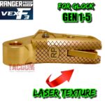 RANGER PROOF / JOHNNY GLOCK COLLABORATION VEX F3 ADJUSTABLE GOLD TRIGGER for GLOCK GEN 1 2 3 4 5 - 17 19 19X 20 21 22 23 24 26 27 31 32 33 34 35 37 36 38 39 43 43x 45 48 - Image 4