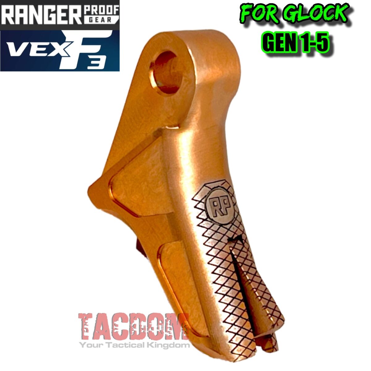 RANGER PROOF / JOHNNY GLOCK COLLABORATION VEX F3 COPPER ROSE TRIGGER for GLOCK GEN 1 2 3 4 5 - 17 19 19X 20 21 22 23 24 26 27 31 32 33 34 35 37 36 38 39 43 43x 45 48 - Image 4