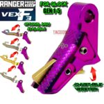RANGER PROOF / JOHNNY GLOCK COLLABORATION VEX F3 PURPLE GOLD ADJUSTABLE TRIGGER for GLOCK GEN 1 2 3 4 5 - 17 19 19X 20 21 22 23 24 26 27 31 32 33 34 35 37 36 38 39 43 43x 45 48
