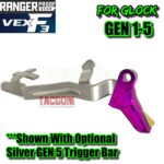 RANGER PROOF / JOHNNY GLOCK COLLABORATION VEX F3 PURPLE GOLD ADJUSTABLE TRIGGER for GLOCK GEN 1 2 3 4 5 - 17 19 19X 20 21 22 23 24 26 27 31 32 33 34 35 37 36 38 39 43 43x 45 48 - Image 8