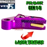RANGER PROOF / JOHNNY GLOCK COLLABORATION VEX F3 PURPLE GOLD ADJUSTABLE TRIGGER for GLOCK GEN 1 2 3 4 5 - 17 19 19X 20 21 22 23 24 26 27 31 32 33 34 35 37 36 38 39 43 43x 45 48 - Image 4