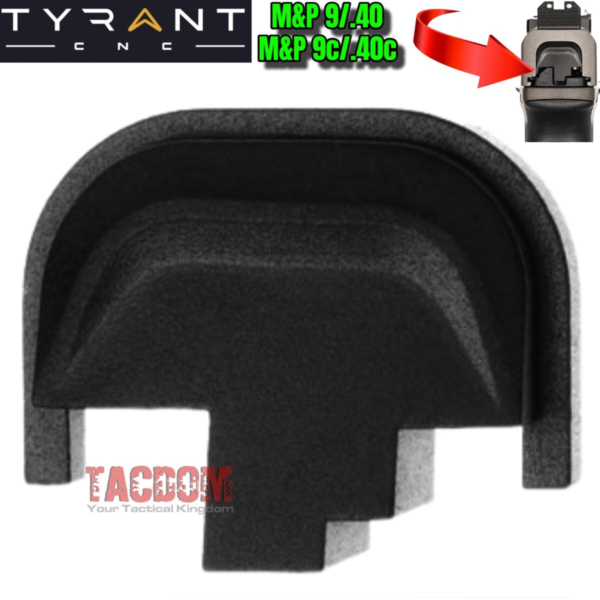 Tyrant Design SLIDE COVER PLATE BLACK S&W M&P FULL SIZE & COMPACT SMITH WESSON - Image 1
