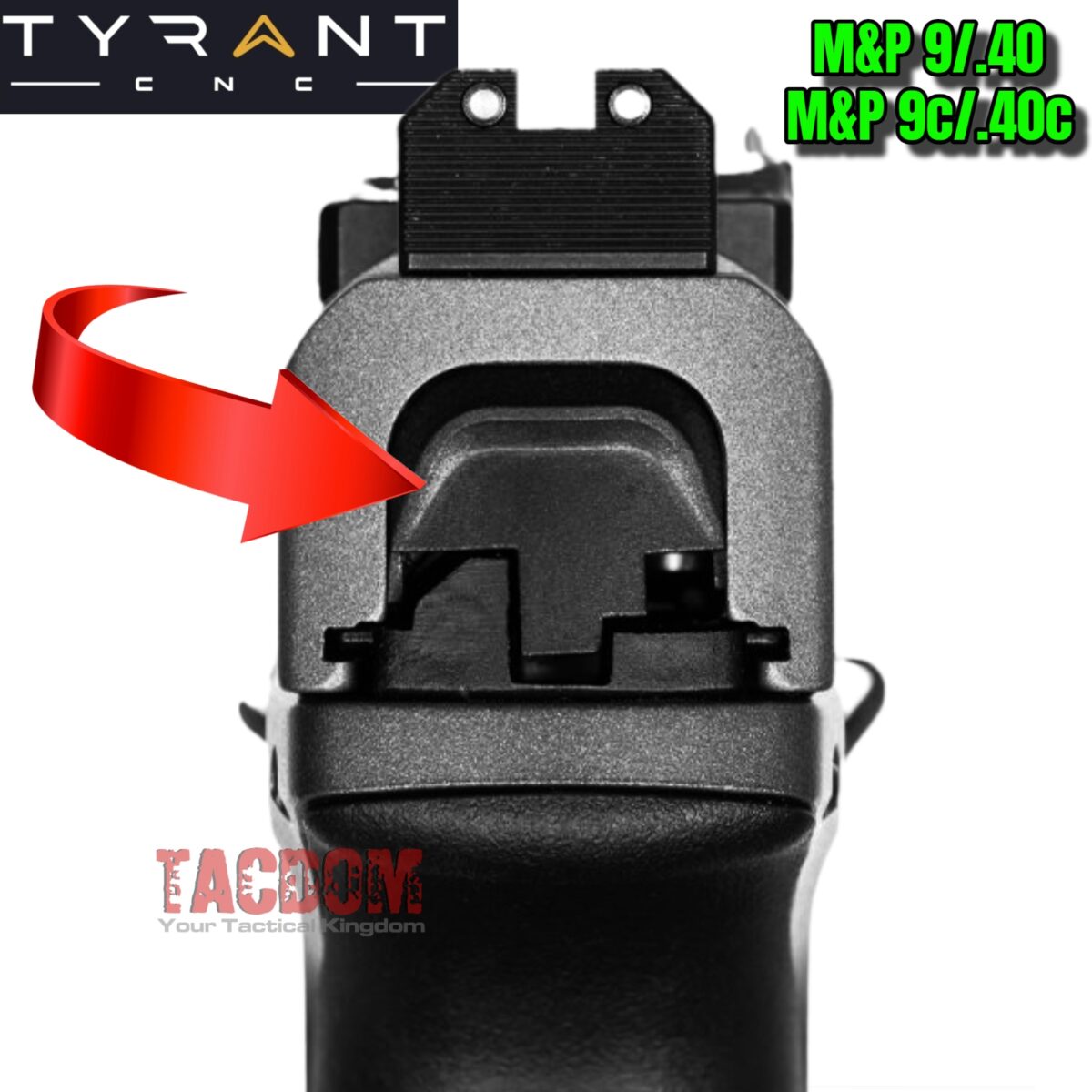 Tyrant Design SLIDE COVER PLATE BLACK S&W M&P FULL SIZE & COMPACT SMITH WESSON - Image 2