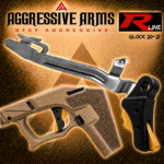AGGRESSIVE ARMS R-LINE for GLOCK 20 / 21 BILLET ALUMINUM TRIGGER BLACK GOLD - With POLISHED OEM GLOCK SP04417 TRIGGER BAR