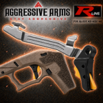AGGRESSIVE ARMS R-LINE for GLOCK  43 43X 48 BILLER ALUMINUM TRIGGER BLACK GOLD - With POLISHED TRIGGER BAR