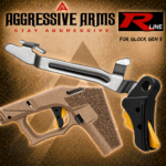 AGGRESSIVE ARMS R-LINE for GLOCK GEN 5 - 6 BILLET ALUMINUM TRIGGER BLACK GOLD - With POLISHED TRIGGER BAR -  17 18 19 19X 22 23 26 27 31 32 33 34 35 45