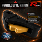 AGGRESSIVE ARMS R-LINE for GLOCK GEN 1 2 3 4 5 6 "6061 BILLET ALUMINUM" TRIGGER BLACK / GOLD - Image 4