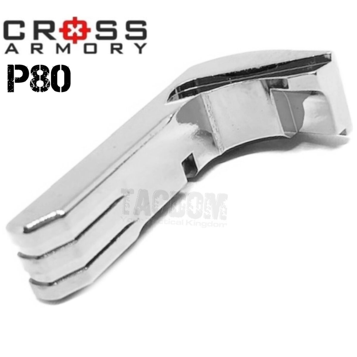 Cross Armory SILVER UPGRADE Performance Kit for Polymer80 P80 Extended Slide Lock Magazine Catch and 4 Pins - Image 6