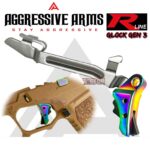 AGGRESSIVE ARMS R-LINE v2 for GLOCK GEN 3 / 4 "STAINLESS STEEL" TRIGGER RAINBOW PVD - With POLISHED TRIGGER BAR -  17 17L 18 19 22 23 26 27 31 32 33 34 35