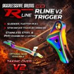 AGGRESSIVE ARMS R-LINE V2 for GLOCK GEN 1 2 3 4 5 "STAINLESS STEEL" TRIGGER RAINBOW PVD