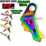 AGGRESSIVE ARMS R-LINE v2 for GLOCK GEN 1 2 3 4 5 "STAINLESS STEEL" TRIGGER RAINBOW / GOLD PVD