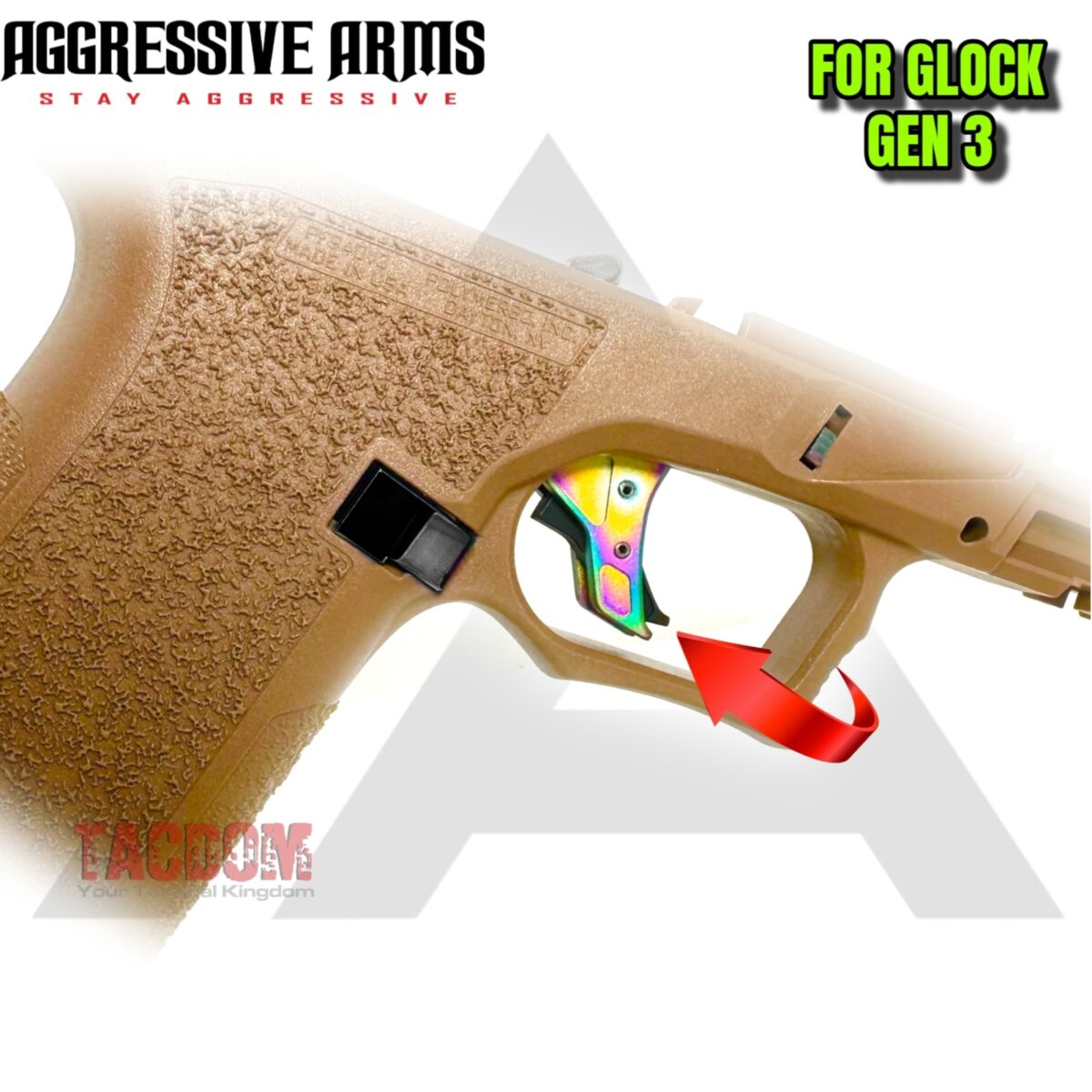 AGGRESSIVE ARMS RAINBOW PVD TRIGGER COMBO with LOWER PARTS KIT - Polished Bar - For Glock GEN 3 - 17 19 - P80 PF940C PF940V2 - Image 4