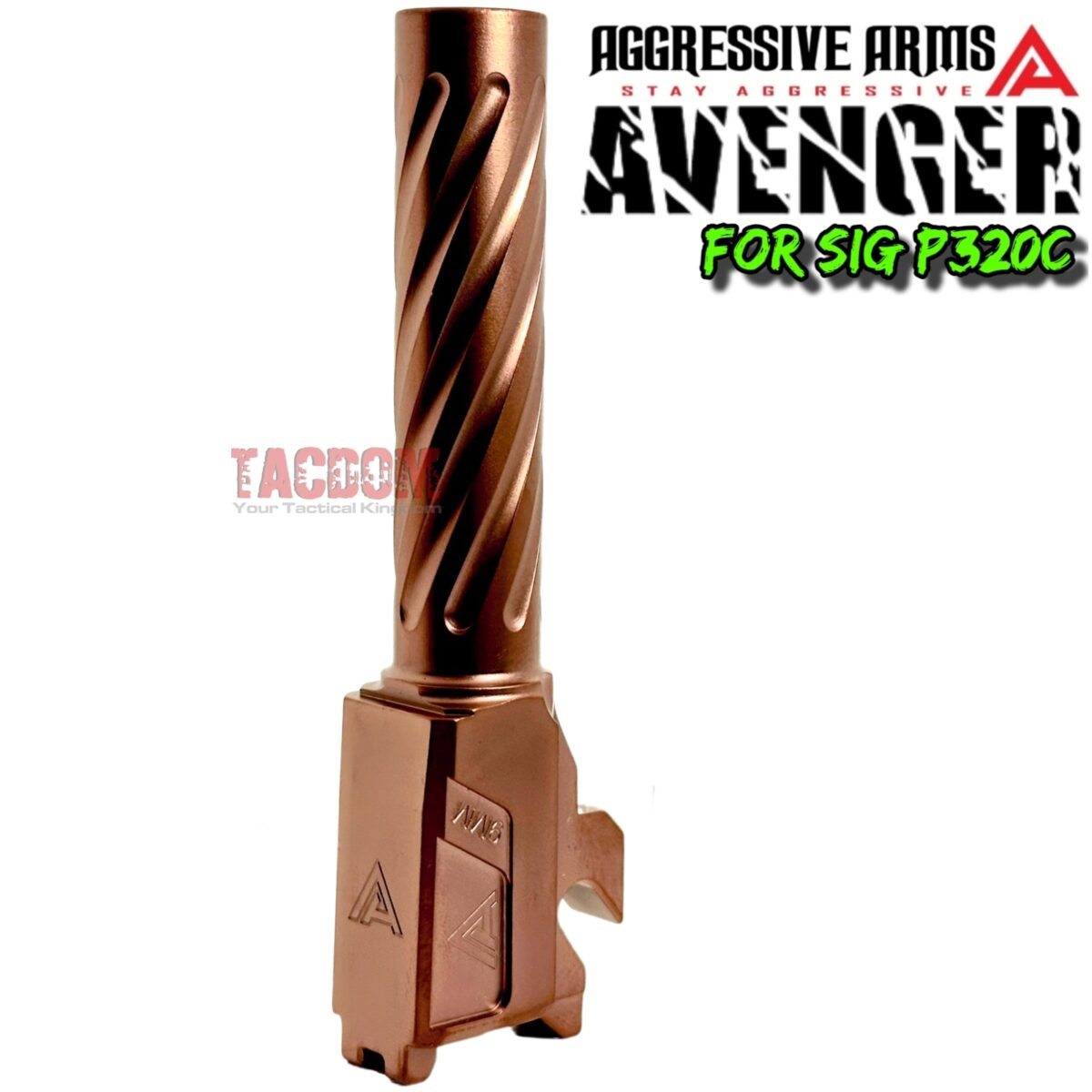 STEEL CITY ARSENAL TACDOM EXCLUSIVE "CUT FINS" P40 Warhawk BLACK Slide + AVENGER TWISTED COPPER BARREL for SIG P320C - RMR Cut - Image 10