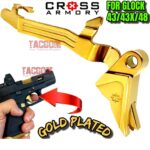 CROSS ARMORY USA GOLD Flat Face Trigger for Glock 43 - 43x - 48 - GOLD PLATED BAR "Limited Edition"