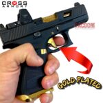 CROSS ARMORY USA GOLD PLATED Flat Face HYBRID Trigger with ENHANCED GOLD PLATED BAR for Glock GEN 1 2 3 4 - Image 2