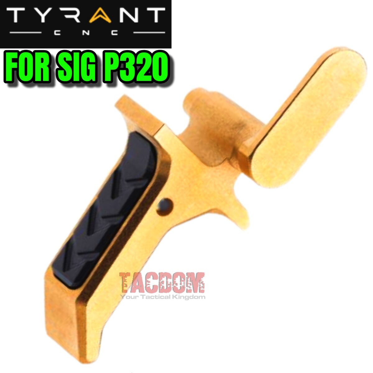 TYRANT DESIGNS CNC FLAT TRIGGER  For SIG SAUER P320 GOLD / BLACK - LESS TRAVEL - Image 2