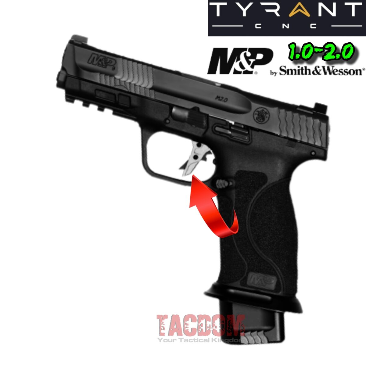 Tyrant Designs GREY BLACK Trigger Shoe for M&P S&W 1.0 / 2.0 CRISP BREAK RESET - Image 2