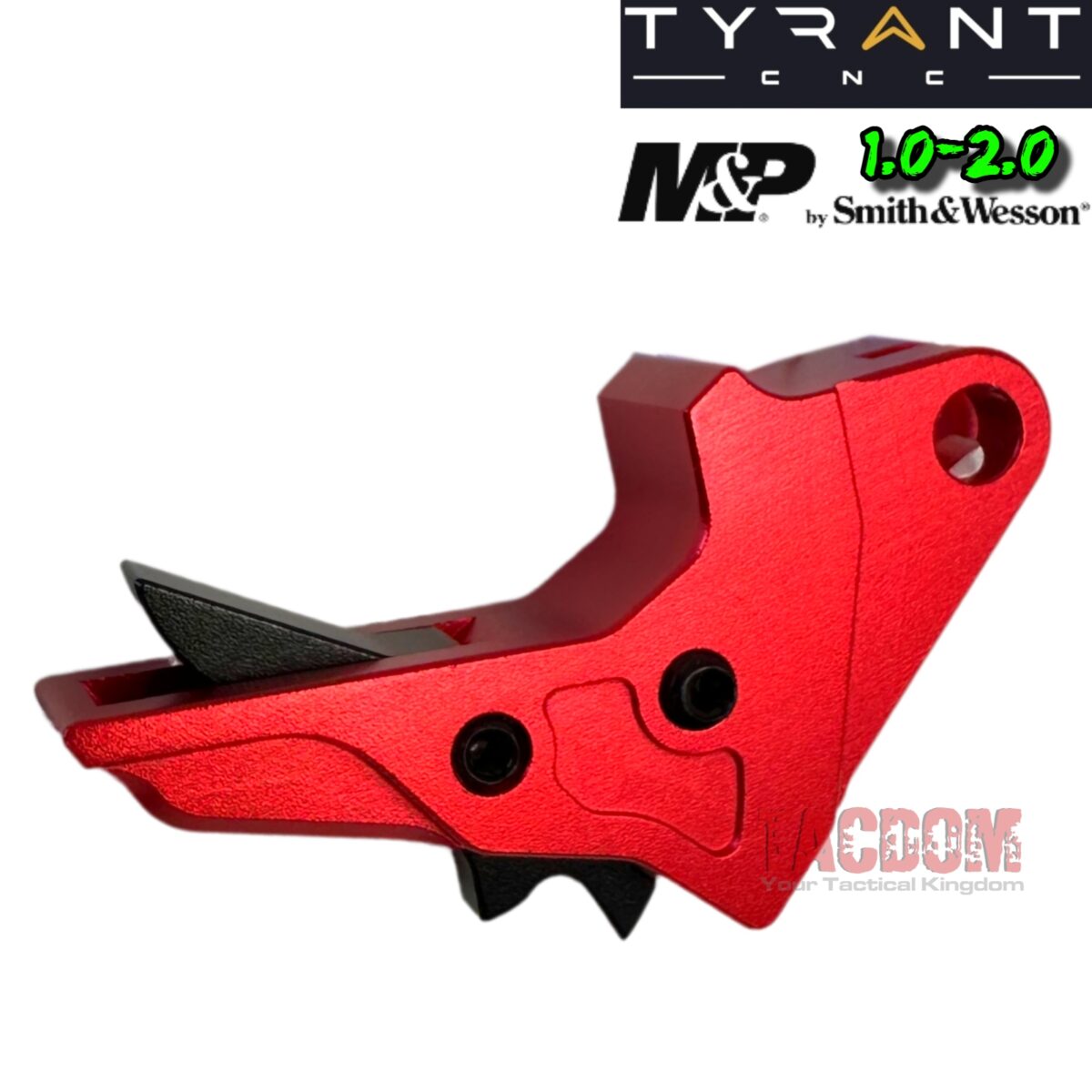 Tyrant Designs RED BLACK Trigger Shoe for M&P S&W 1.0 / 2.0 CRISP BREAK RESET - Image 3