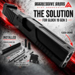 AGGRESSIVE ARMS SOLUTION COMPLETE RMR CUT Slide - Barrel - Upper Parts INSTALLED - for GLOCK 19 GEN 3 - BLACK