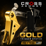 CROSS ARMORY USA "Drop-In" Flat Face HYBRID Trigger for Glock GEN 3 - 3.5lb - GOLD PLATED - Image 2