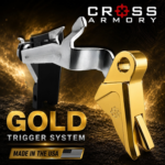 CROSS ARMORY USA "Drop-In" Flat Face HYBRID Trigger for Glock GEN 3 - 3.5lb - GOLD PLATED - Image 3