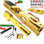 Cross Armory LEGION SERIES RMR CUT COMPLETE SLIDE for GLOCK 17 GEN 3 - GOLD PLATE - GOLD PLATED FLUSH CROWN BARREL - INTERNAL PARTS INSTALLED