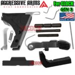 AGGRESSIVE ARMS WARRIOR EDITION TRIGGER BLACK RED COMBO with LOWER PARTS KIT - GOLD PINS - SLIDE LOCK - SLIDE STOP - Polished Trigger Bar - for GLOCK GEN 3 - 17 19 - P80 PF940C PF940V2 - Image 3